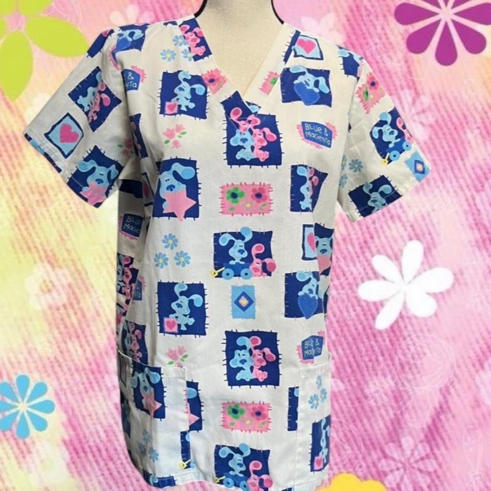Vintage 2001 Blues Clues Scrub top